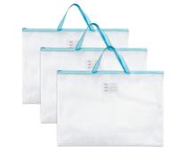 MHYMX Lot de 3 pochettes A2 transparentes étanches avec poignée pour œuvres d'art, photographie, affiches - 60 x 44 cm
