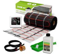 Mi-Heat Chauffage au sol électrique 200 W/m² 3,5 m² - Kit de chauffage au sol - Tapis de compensation - Pour carrelage, vinyle, parquet et stratifié - Avec thermostat M2 WiFi blanc