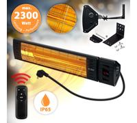 Mi-Heat Infrarotstrahler Chauffage Terrasse 2300W Noir Mural Quadratisch