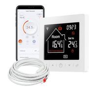 Mi-Heat M2 Thermostat d'ambiance WiFi blanc Alexa Tuya Smart Life Google Home Chauffage au sol électrique Thermostat intelligent Thermostat d'ambiance Chauffage au sol Arrêt temporaire de l'écran