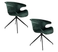 MIA - Lot de 2 chaises en velours vert Vert