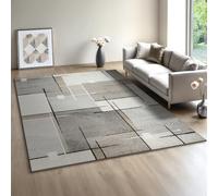 Mia’s Teppiche Modena - Tapis Moderne à Poils Courts, pour Salon et Chambre, Doux et Facile d’Entretien, Motifs géométriques, à Carreaux, Beige, 200 x 280 cm