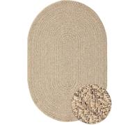 Mia´s Teppiche Soil - Tapis extérieur et intérieur résistant aux intempéries, Aspect Jute Naturel, idéal pour terrasse, Balcon et Jardin, env. 140 x 200 cm Oval