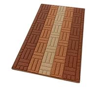 Mia Tapis de cuisine avec bordure absorbante, tissage 3D, différentes tailles et couleurs, multi-usages, aussi pour salle de bain, chambre, couloir, 100 % fabriqué en Italie 57x240 cm marron