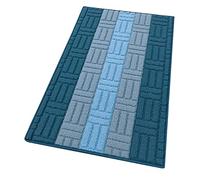 Mia Tapis de cuisine avec bordure absorbante, tissage 3D, différentes tailles et couleurs, multi-usages, aussi pour salle de bain, chambre, couloir, 100 % fabriqué en Italie 57x40 cm bleu