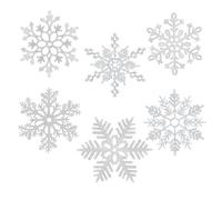 MIAHART Lot de 6 Grands Ornements de Flocons de Neige argentés de 30,5 cm pour Arbre de Noël, Hiver, intérieur, extérieur, fenêtre géante à Suspendre