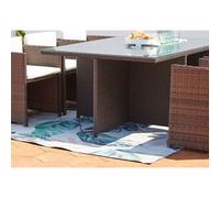 Miami table et chaises 6 places encastrables résine marron-blanc