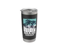 Miami Beach, I Love Miami, Cool Miami Summer Graphic Design Gobelet isotherme en acier inoxydable double paroi