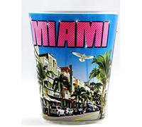 Miami Florida Verre à shot Collage coloré Bleu CTM