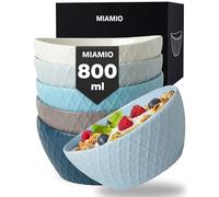 MIAMIO - 6 x 800 ml - Kit de bols à céréales - Bols modernes mats - Grand kit