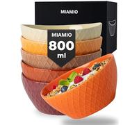 MIAMIO - 6 x 800 ml - Kit de Bols à Céréales Modernes Mats - Grande Collection Palmanova (Rouge)