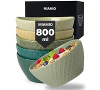 MIAMIO - 6 x 800 ml - Kit de Bols à Céréales Modernes Mats - Grande Collection Palmanova (Vert)