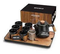 MIAMIO - Ensemble 6 x 100 ml de thé japonais/chinois/Théière asiatique 620 ml avec infuseur de thé, ensemble de tasses à thé japonaises traditionnelles pour les amateurs de thé/hommes/femmes