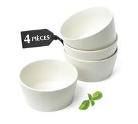 MIAMIO - Ensemble de bols en céramique/Bols de 740 ml pour 4 personnes | Ensemble de bols en céramique/Bols de 740 ml pour 4 personnes, bol à céréales, ramen, soupe, salade- Collection Luxe (Blanc