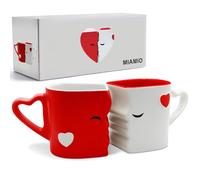 MIAMIO - Ensemble de Tasse à café Bisous en Céramique (Rouge)