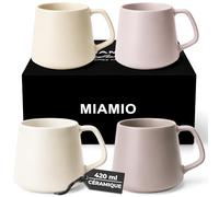 MIAMIO - Grandes Tasses à Café x4, Céramique (420ml) - Luxe (Cream Rose)