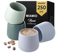 MIAMIO - Lot de 4 tasses en céramique (250 ml) / Tasses en céramique sans anse/Mugs à café, tasses à café, tasses à cappuccino (Pastel Coast)