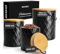 MIAMIO - Set 3 boîtes de conservation céramique - Palmanova (Noir)