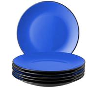 MIAMIO - Set 6 assiettes céramique (26 cm) - Le Papillon (Bleu) | Set d'assiettes en céramique (26 cm) pour petit-déjeuner, accompagnements et dessert, lave-vaisselle