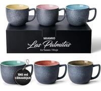 MIAMIO - Set de 6 tasses à café (470 ml) - Las Palmitas Daily | céramique tasses à café für Kaffee, Tee und Mahlzeiten, 470 ml pour le quotidien - compatible lave-vaisselle in the kitchen