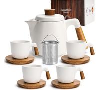 MIAMIO - Set de théières en céramique d'un litre avec tamis et 4 tasses en céramique