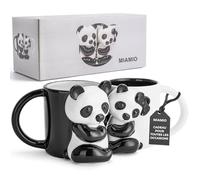 MIAMIO - Tasse en céramique Panda 400 ml Mug 3D Animal pour les amateurs de café et de thé Mug Panda Mignon Couple Cadeaux pour Anniversaire/Noël comme Cadeaux pour Femmes Hommes