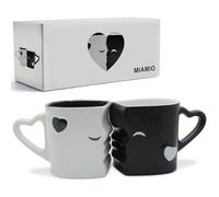 MIAMIO - Tasses à Café Lot de 2 (300 ml), Céramique (Noir)