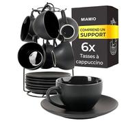 MIAMIO - tasses à cappuccino 175 ml Le Papillon (Noir) pour la maison | Tasses à cappuccino avec soucoupes, 175 ml, Le Papillon (Noir). Une solution élégante et fonctionnelle pour la table.