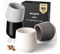 MIAMIO - Tasses à Espresso Set de 4, Céramique (80ml) - Luxe (Gris pierre)