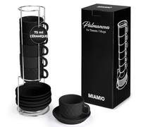 MIAMIO - tasses à expresso Set, céramique Daily | céramique tasses à expresso für Kaffee, Tee und Mahlzeiten, noir pour le quotidien - compatible lave-vaisselle at home