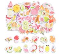 MIANRUII Shijin Lot de 50 autocollants aquarelle - Fruits tropicaux - Décoration pour magazines, presse-papiers, planificateur, ordinateur portable et bouteilles d'eau - Décoration DIY (style 1)