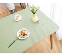 Miaogoo Nappe rectangulaire avec bords élastiques en cuir synthétique pour extérieur, cuisine, pique-nique, camping, fête, imperméable et résistante à l'huile (120 x 80 cm, vert clair)