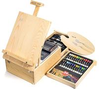 MIAOKE 55 Pcs Chevalet de Table en Bois avec Mallette de Peinture de Luxe