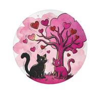 miaozhen Tapis rond lavable à poils longs pour la Saint-Valentin Motif | Tapis minimaliste de Saint-Valentin pour chambre à coucher, salle à manger, ferme, chambre d'enfant, bureau à domicile