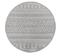 Mia's Teppiche Adora - Tapis Moderne, Style Boho, adapté à l'intérieur et à l'extérieur, idéal pour la Cuisine et la Salle à Manger, Gris, 160cm Rond