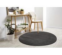 Mia's Teppiche Comfort Tapis Moderne Moelleux à Poils Courts, Dessous antidérapant, Lavable à 30 degrés, Super Doux, Aspect Fourrure, Anthracite, 160 x 160 cm