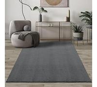 Mia's Teppiche Comfort Tapis Moderne Moelleux à Poils Courts, Dessous antidérapant, Lavable à 30 degrés, Super Doux, Aspect Fourrure, Anthracite, 140 x 200 cm