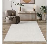 Mia's Teppiche Comfort Tapis Moderne Moelleux à Poils Courts, Dessous antidérapant, Lavable à 30 degrés, Super Doux, Aspect Fourrure, Crème, 120 x 120 cm