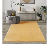 Mia's Teppiche Comfort Tapis Moderne Moelleux à Poils Courts, Dessous antidérapant, Lavable à 30 degrés, Super Doux, Aspect Fourrure, Or, 140 x 200 cm