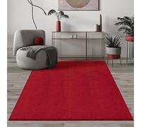 Mia's Teppiche Comfort Tapis Moderne Moelleux à Poils Courts, Dessous antidérapant, Lavable à 30 degrés, Super Doux, Aspect Fourrure, Rouge, 80 x 150 cm
