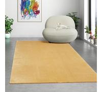 Mia's Teppiche Comfort Tapis Moderne Moelleux à Poils Courts, Dessous antidérapant, Lavable à 30 degrés, Super Doux, Aspect Fourrure, Or, 120 x 160 cm