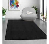 Mia's Teppiche Comfort Tapis Moderne Moelleux à Poils Courts, Dessous antidérapant, Lavable à 30 degrés, Super Doux, Aspect Fourrure, Noir, 200 x 280 cm