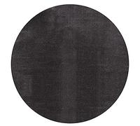 Mia's Teppiche Olivia pour Salon/Chambre à Coucher - Lavable - 120 cm Rond, Gris Fonce