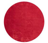 Mia's Teppiche Olivia pour Salon/Chambre à Coucher - Lavable - 120 cm Rond, Rouge