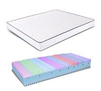 Miasuite Double 165 x 195 cm, hauteur 25 cm, orthopédique avec dispositif médical 6 9 zones et plaque en Waterfoam 18 cm, doublure hypoallergénique anti-acariens et respirante, 2 couches, à mémoire de