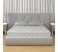 MiaSuite Sensation Matelas déhoussable en mousse à mémoire de forme et ressorts ensachés, 140 x 190 cm, hauteur 25 cm, orthopédique, fermeté moyenne-haute, revêtement argenté, 100 % fabriqué en Italie