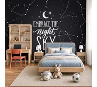 MIATCENRT Papier Peint Panoramique Ciel Étoilé Minimaliste Thème Mural | Papier Peint XXL Mots Des Constellations, Trompe l'oeil Murale 3D Art, Décoration Muraux Salon Chambre 250x175cm