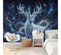 MIATCENRT Papier Peint Photo Panoramique Cerf Brillant | Fantastique Bêtes Mythiques Fresque Murale Soie 400x280cm (LxH), Décoration Muraux Pour Salon Chambre D'Enfants et Restaurant
