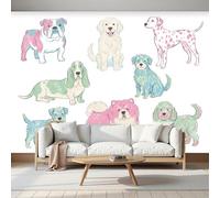 MIATCENRT Papier Peints Geant Panoramique Chien Crayon, Personnalisé Thème Animaux Mignons Tableaux Photo Muraux Pour Salon Chambre D'Enfant Décoration Murale,(400x280cm)