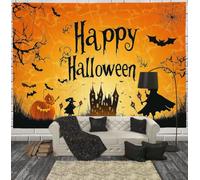MIATCENRT Sorcière Torche Tapisserie Murale à Halloween Arrière-Plan | Tapisseries Décoratives, Murale Textile avec Bords Ourlés, Couverture Murale pour Chambre à Coucher, Dortoir, 150x100cm